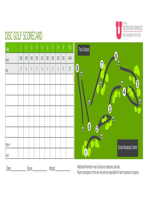 printable disc golf scorecard printable template calendar io