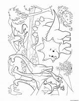Coloring Prehistoric Scene Lots Dinosaur Pages Dinosaurs Printable sketch template
