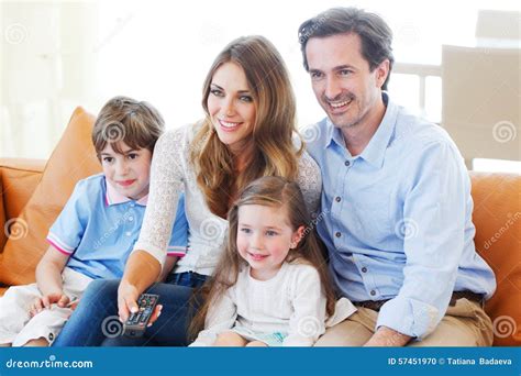 family watching  stock photo image  brother kids
