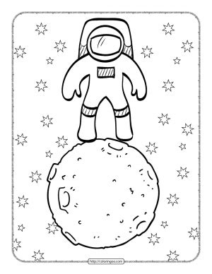 astronaut   moon coloring page