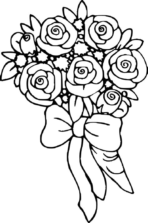 coloring pages rose coloring realistic flower bouquet