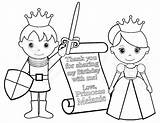 Coloring Princess Knight Pages Prince Printable Kids Drawing Scroll Birthday Torah Personalized Clipart Elsa Anna Medieval Stop Sign Getdrawings Getcolorings sketch template