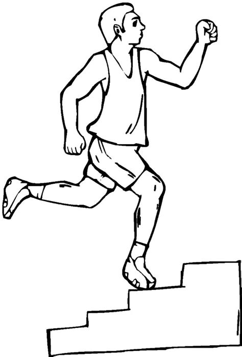 exercise  stair coloring pages kids play color
