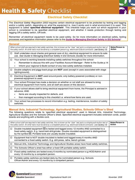 Electrical Safety Checklist Switch Electrician