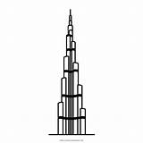 Burj Khalifa Arab Skyscraper Ultracoloringpages sketch template