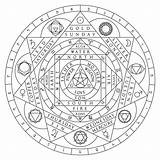 Magic Circle Sigil Alchemy Symbols Awakening Coloring Universal Pages Occult Center Wisdom Drawing Magickal Worldwide Experiment Guidance Healing Sacred Google sketch template