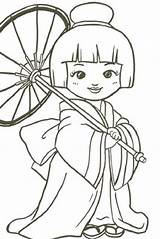 Japonesas Bonecas Japonesa Kokeshi Boneca Japoneses Menina Clipartmag Geisha sketch template