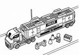 Coloring Pages Car Transporter Lego Police Truck Cars Carrier Color sketch template