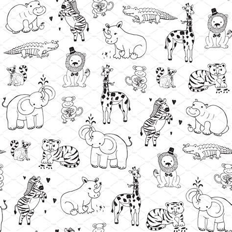 safari animals ad vectorseamlesspreviewjpg ad set patterns