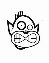 Silly Face Coloring Draw sketch template