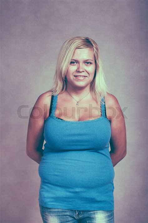 Young Chubby Woman Portrait Stock Image Colourbox