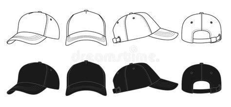outline template cap stock vector illustration  painted