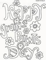 Grandparents Coloring Happy Printable Cards Print Crafts sketch template