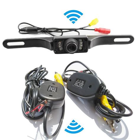 ghz wireless rear view camera kit car rca video transmitter  receiver  ir backup