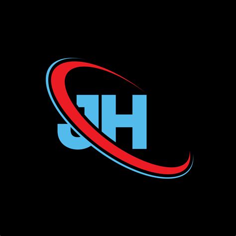 logotipo jh diseno jh letra jh azul  roja diseno del logotipo de la letra jh letra inicial