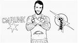 Wwe Coloring Pages Punk Cm Colouring Tattoo Children Typical Comes Cool Which Style sketch template