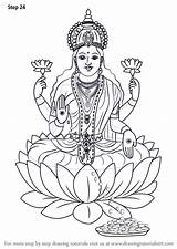 Lakshmi Goddess Hinduism Hindu Devi Saraswati Ganesha Laxmi Ganesh Drawingtutorials101 Dewi Hindus Yunani Dewa Mitologi sketch template