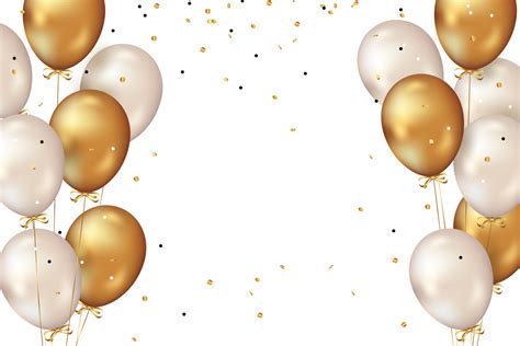 confetti  luxury gold balloon birthday celebration border   gold balloons