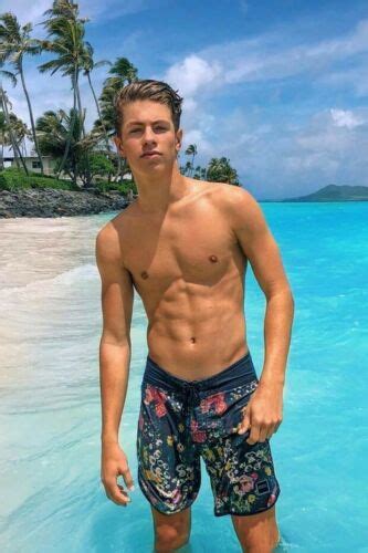 shirtless male athletic beach jock hunk swim trunks guy beefcake photo