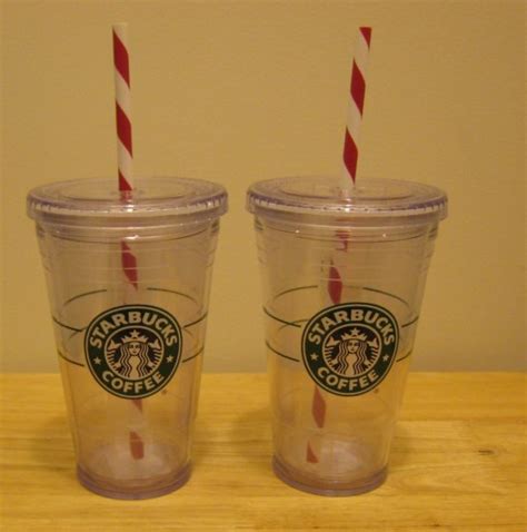 New 2 Starbucks Clear Tumblers 16 Oz Grande Holiday Cups