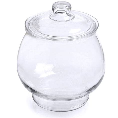 Glass Round Candy Jars With Glass Lids 1 Gallon 2ct