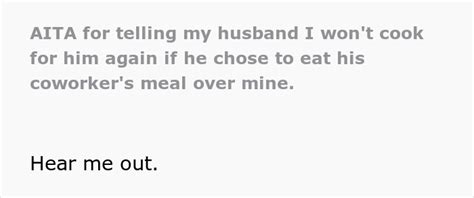 “am I A Jerk For Telling My Husband I Won’t Cook For Him Again If He