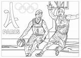 2024 Paris Coloring Basketball Olympic Games Olympics Pages Adult Sport Adults sketch template