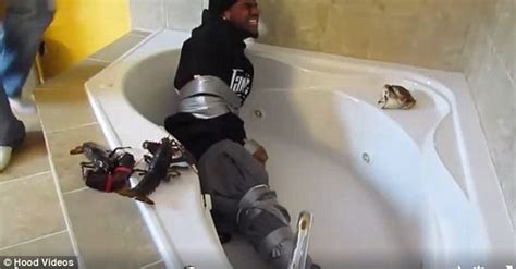 man with crab phobia is left in a bathtub surrounded by crustaceans in