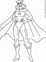 Superhero Female Coloring Pages Superheroes Drawing Template Outline Cape Kids Printable Super Girl Blank Girls Templates Hero Colouring Color Heroes sketch template