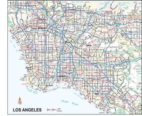 map  los angeles street streets roads  highways  los angeles