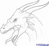 Dragon Head Drawing Drawings Dragons Simple Draw Step Cool Easy Sketches Face Sketch Coloring Pencil Fire Mythical Cartoon Line Hydra sketch template