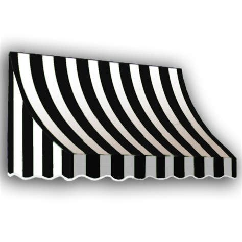 shop awntech   wide    projection blackwhite stripe crescent windowdoor awning
