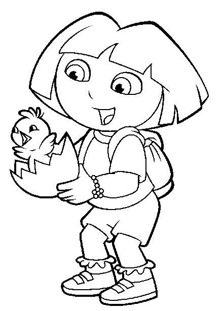 dora easter printable coloring page