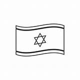 Flag Israel Outline Vector Flat Israeli Icon Illustrations Similar Clip sketch template