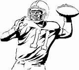 Player Coloring Nfl Throwing Ball Football Throw Color sketch template