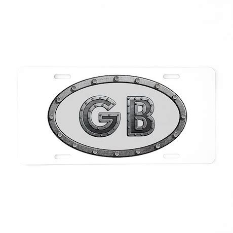 gb metal aluminum license plate  namestuffinitialsmetal
