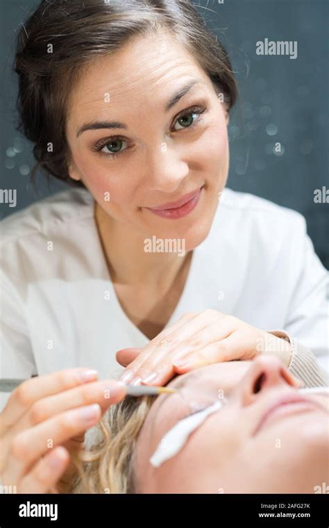 portrait  female spa worker stock photo alamy