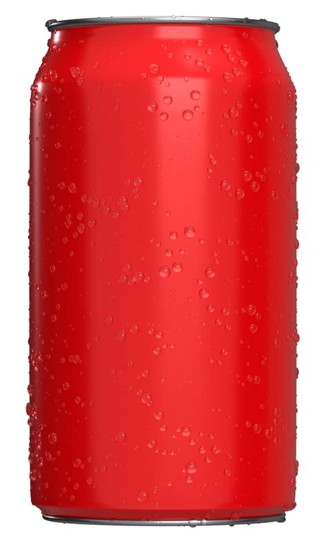 Realistic Cans Red With Water Drops For Mock Up Soda Can Mock Up