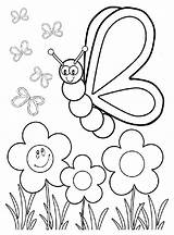 Preschool Kleurplaat Vlinder Vlinders Kleurplaten Speed Zomer Getdrawings sketch template