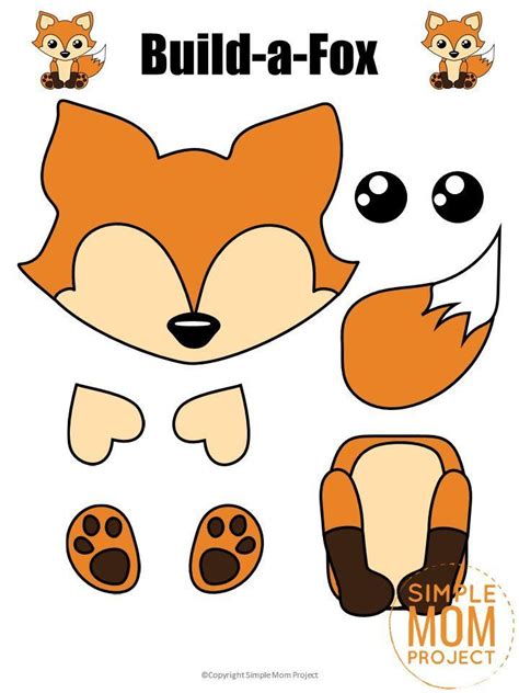 build  fox craft  kids   printable fox templates fox