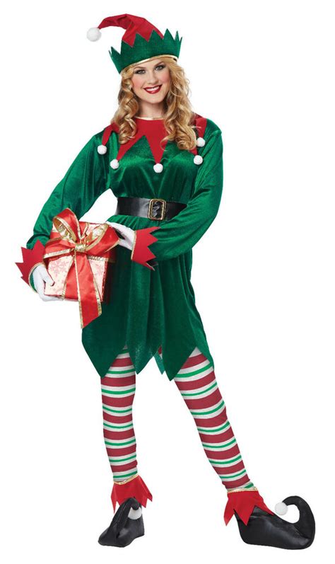 Christmas Elf Santa Claus Helper Adult Uni Sex Costume Ebay