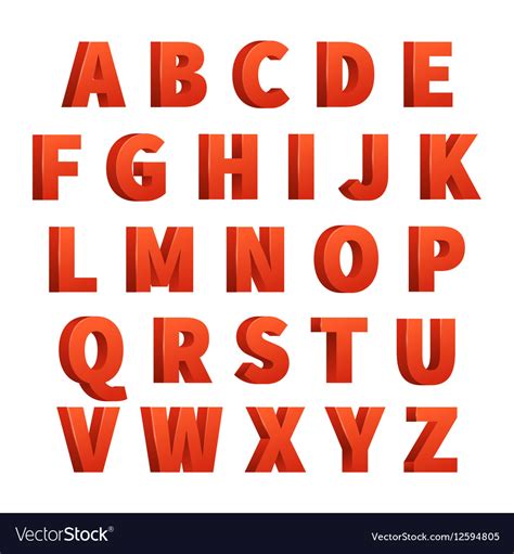 red  letters alphabet lettering royalty  vector image