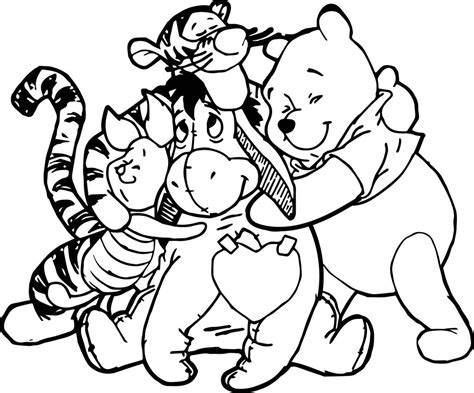 winnie  pooh loved friends coloring page wecoloringpagecom