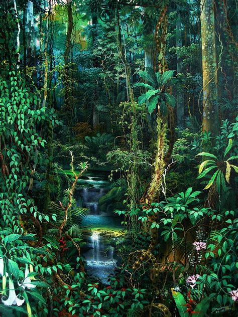click  close jungle art visionary art rainforest
