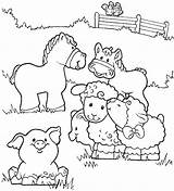 Farm Coloring Pages Animals Kids sketch template