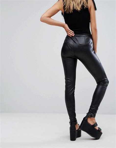 bershka leather  skinny pants black latest fashion clothes  shopping clothes fashion