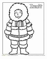 Coloring Pages Eskimo Inuit Worksheets Multicultural People Kids Children Sheets Diversity Arctic Detailed Coloriage Culture Printable Colouring Cultural Print Education sketch template