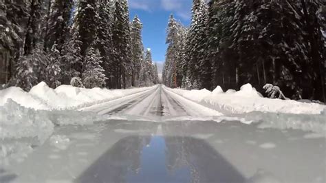 crater lake winter drive youtube