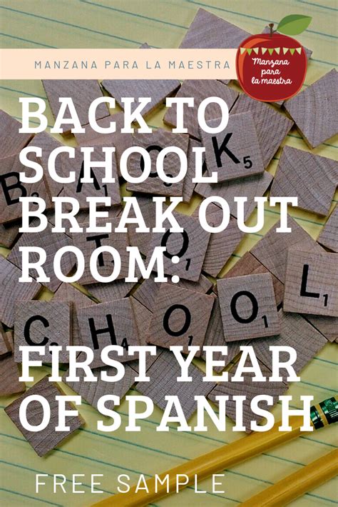 Use This Break Out Sample Puzzle With Your First Year Beginner Spanish