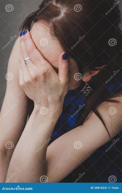 detail   girl hiding  face stock image image  face lady